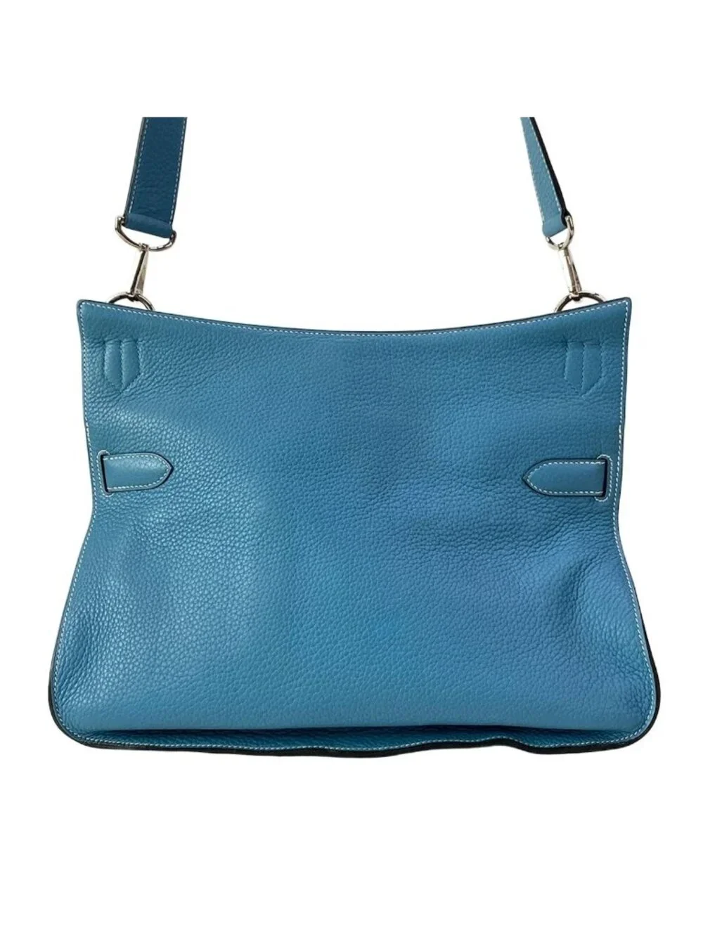 Hermes Shoulder Bag Gipsiere 34 Blue Jean Silver